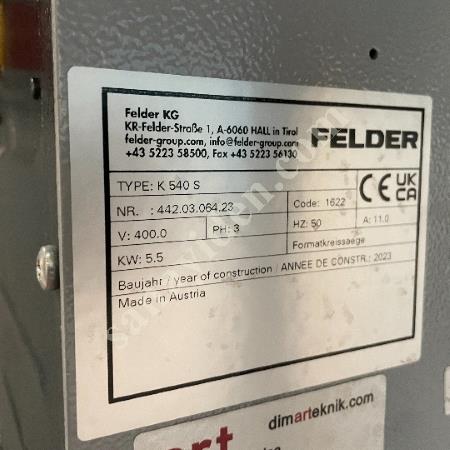 FELDER MARKA K 540 S  MODEL FORMAT DAİRE TESTERE 2. EL, Makina