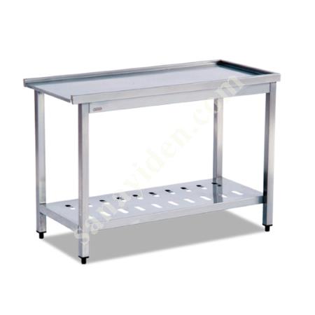 MACHINE INPUT/OUTPUT BENCH (WITH FLOOR SHELF), Industrial Kitchen