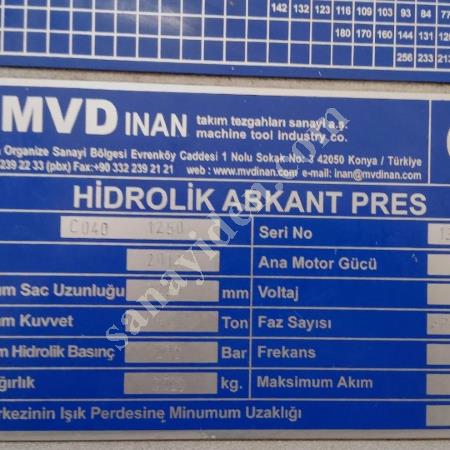 MİNİ APKANT MVD İNAN  C040 1250/40  STOKTAN HEMEN TESLİMDİR  0536 709 41 57, Makina