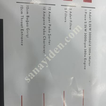 HMZ BILSUN 4000M3 ÇIFTLI TOZ EMME MAKINASI, Machine