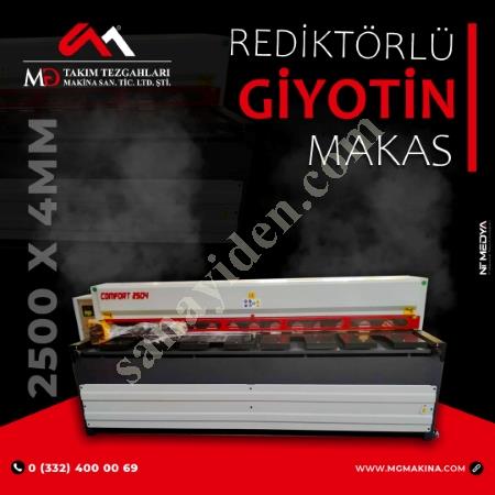 LRGM 2550 X 4MM  REDİKTÖRLÜ GİYOTİN MAKAS LİNDA MACHİNE, Giyotin Makas