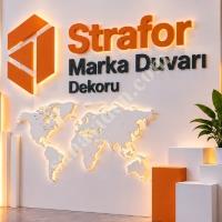 STRAFOR MARKA DUVARI DEKORU ÖZEL LOGO TASARIM,