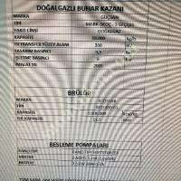 DOĞALGAZLI GÜÇSAN MARKA 14 TON BUHAR KAZANI,