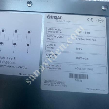 TAVUKÇU FANI/ HAVALANDIRMA FANI/ SANAYİ ASPARÖRÜ, Diğer Tarım ve Gıda Sanayi Makineleri Aksam - Parça