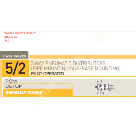 PARKER LUCIFER 341L07  24V AC  ISO 1 VALF, Vanalar / Valfler