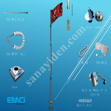 EMCİ 9 METRE 304 KALİTE MODÜLER PASLANMAZ BAYRAK DİREĞİ, Diğer