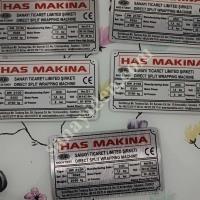 STANDARTLARA UYGUN MAKİNA ETİKETİ, METAL ETİKET ,
