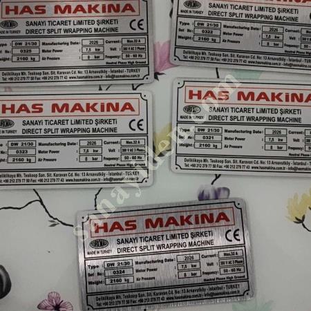 STANDARTLARA UYGUN MAKİNA ETİKETİ, METAL ETİKET , Makina