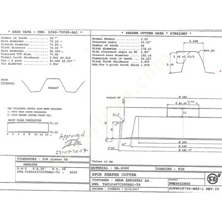 DİSK TİPİ FELLOW ÇAKISI M:2.0 PA:30° - Q180X45XQ44.45 (SHAPER CUTTER), Hırdavat Ve Nalbur