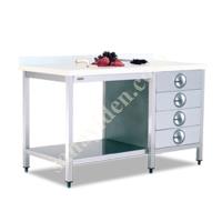 POLYETHYLENE TOP BENCH (FLOOR SHELF-BLOCK DRAWER), Industrial Kitchen