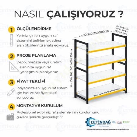 DEPO RAF SISTEMLERI DEPOLAMA RAFI STOK RAFI MALZEME RAFI ÇELIK RAF, Warehouse / Shelving Systems