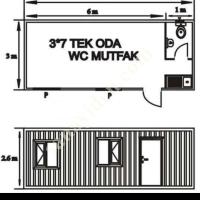 ŞAN KONTEYNERDAN HEMEN TESLİM 3/7 TEKODA WCDUŞMUTFAK KONTEYNER,