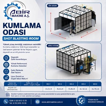KUMLAMA ODASI– BÜYÜK PARÇA VE AĞIR SANAYİ ÇÖZÜMLERİ-ABİR MAKİNE A.Ş., Makina