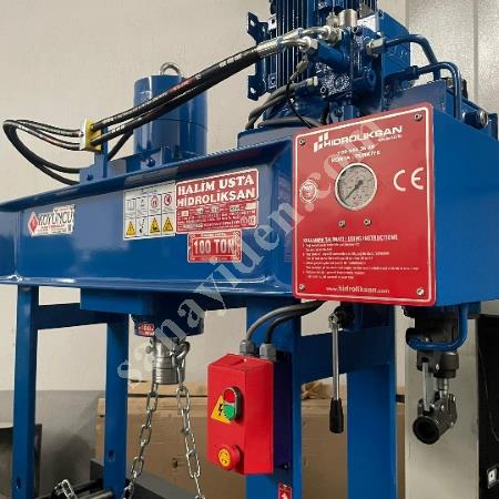HYDRAULICSAN BRAND  100 TON  MOTORIZED, ARM-OPERATED, MOVING CYLINDER  HYDRAULIC WORKSHOP PRESS, Workshop Type Press