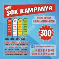 YELKEN BAYRAK 75X300+19L SU BİDONU+DEMİR DİREK SADECE 300₺, Bayrak