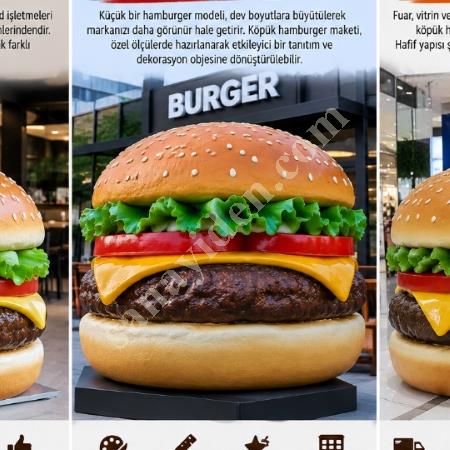 KÖPÜK HAMBURGER MAKETİ FUAR VİTRİN DEKORU, Yapı İnşaat