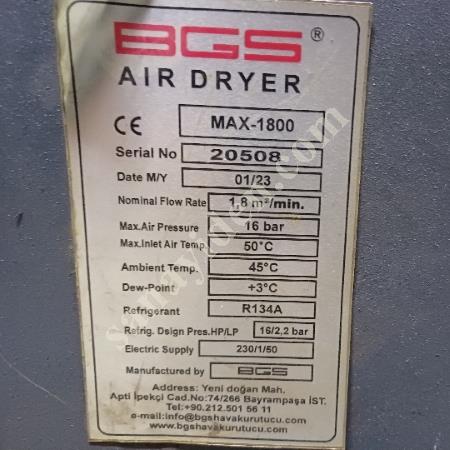 BGS AIR DRYER 1800 HAVA KURUTUCU   İSTANBUL / BAYRAMPAŞA, Kompresör Filtre-Kurutucu