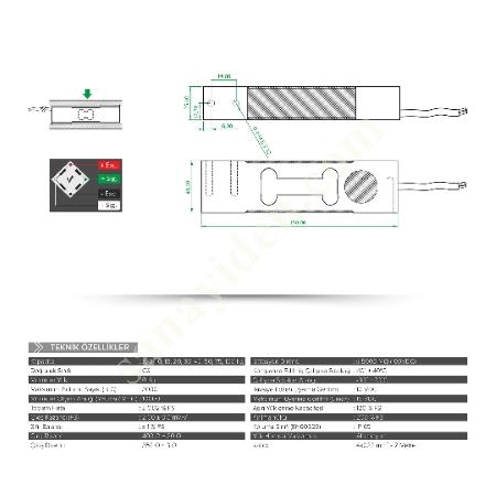 FL8 PLATFORM TİPİ YÜK HÜCRESİ, Tartı Sistemleri Parça - Aksesuar