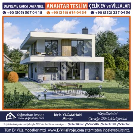 SERVİLLA ÇELİK EV VİLLA - 120 AY TAKSİTLE ANAHTAR TESLİM VİLLA, Yapı İnşaat