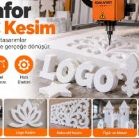 CNC STRAFOR KESİM HARF LOGO VE DEKOR ÜRETİMİ,