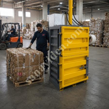 MT MAKİNA DB-50 ENDÜSTRİYEL DİKEY BALYA PRESİ – YÜKSEK KAPASİTELİ ATIK BALYALAMA MAKİNESİ, Geri Dönüşüm Makineleri