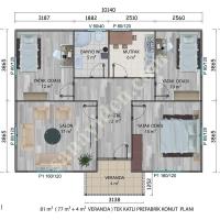 82 M2 TEK KATLI PREFABRIK EV, Container House Prices With Roof - Prefabricated Buildings - Container