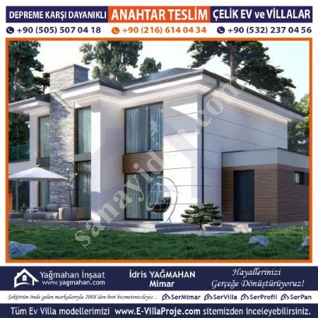 SERVİLLA ÇELİK EV VİLLA SİSTEMLERİ PROJE SUNUMU - WCB 1480 MODELİ, Yapı İnşaat