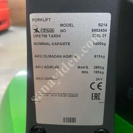 11.750 € + KDV CESAB AKÜLÜ İSTİF MAKİNASI

, Akülü Forklift