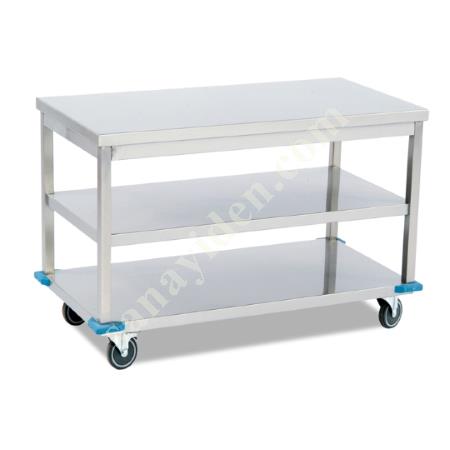 MOBILE WORKBENCH WITH BASE AND INTERMEDIATE SHELF, Industrial Kitchen