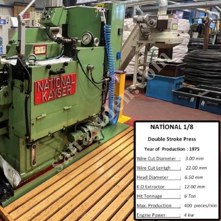 1/8 NATIONAL VİDA PERÇİN MAKİNESİ 1975 MODEL ÇİFT VURUŞ, Civata Perçin Makinesi