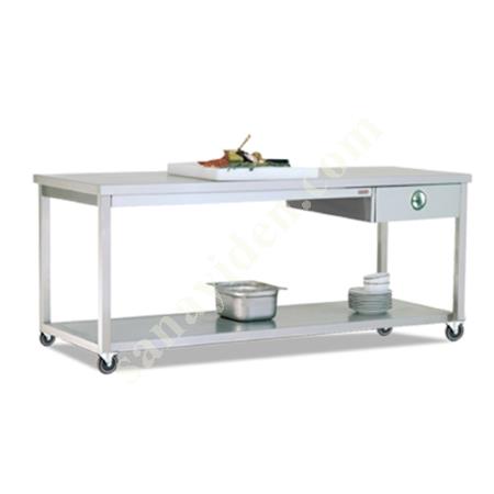 WORKBENCH WITH MOVABLE (FLOOR SHELF - DRAWER), Industrial Kitchen