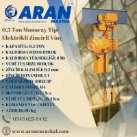 0.5 TON MONORAY TİPİ ELEKTİRKLİ ZİNCİRLİ VİNÇ,