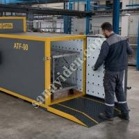 MT MAKİNA ATF-90 ASKI TEMİZLEME FIRINI – YÜKSEK KAPASİTELİ PİROLİZ BOYA SÖKME FIRINI,