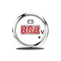 DIGITAL VOLTMETER WHITE - WITH ALARM WARNING LED - BOAT - CARAVAN,