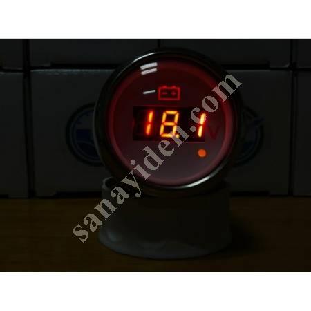 DİJİTAL VOLTMETRE BEYAZ - ALARM İKAZ LEDLİ - TEKNE - KARAVAN, Karavan Ve Yedek Parça