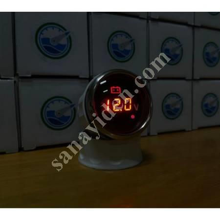 DIGITAL VOLTMETER BLACK - WITH ALARM WARNING LED - BOAT - CARAVAN, Caravan And Spare Parts