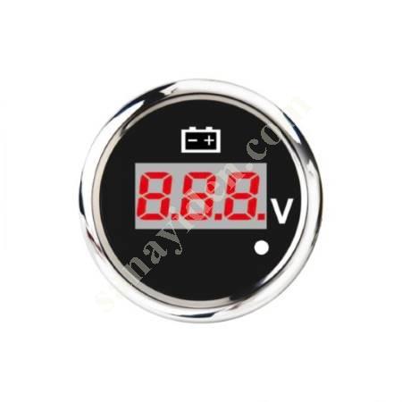 DIGITAL VOLTMETER BLACK - WITH ALARM WARNING LED - BOAT - CARAVAN, Caravan And Spare Parts