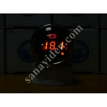 DIGITAL VOLTMETER BLACK - WITH ALARM WARNING LED - BOAT - CARAVAN, Caravan And Spare Parts