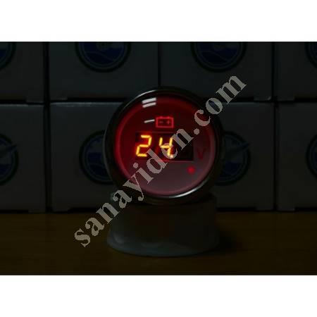 DIGITAL VOLTMETER WHITE - WITH ALARM WARNING LED - BOAT - CARAVAN, Caravan And Spare Parts