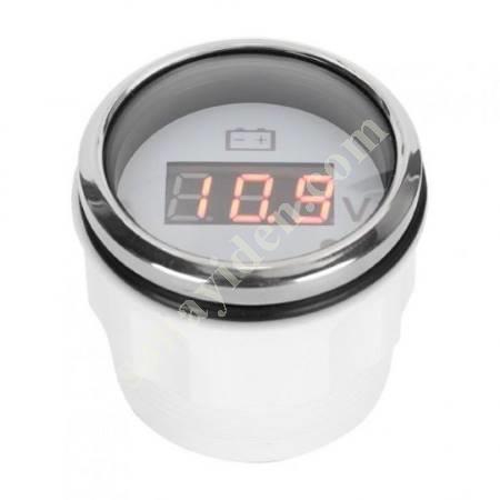 DIGITAL VOLTMETER WHITE - WITH ALARM WARNING LED - BOAT - CARAVAN, Caravan And Spare Parts