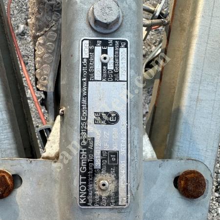 RÖMORK - KNOTT FRENLİ KAPLİN (ÇEKİ OKU) - 4 METRE - 750 KG KAPASİTELİ, Römork & Tanker