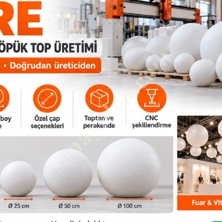 KÖPÜK TOP ÜRETİMİ | HER ÖLÇÜDE EPS STRAFOR TOP İMALATI VE TOPTAN SATIŞ, Yapı İnşaat