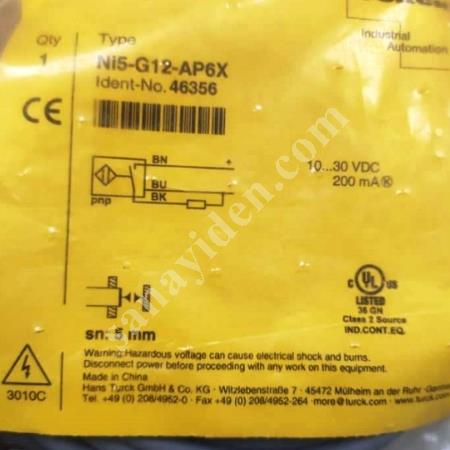TURCK NI5-G12-AP6X İNDÜKTİF SENSÖR – YENİ / STOK FAZLASI, Otomasyon