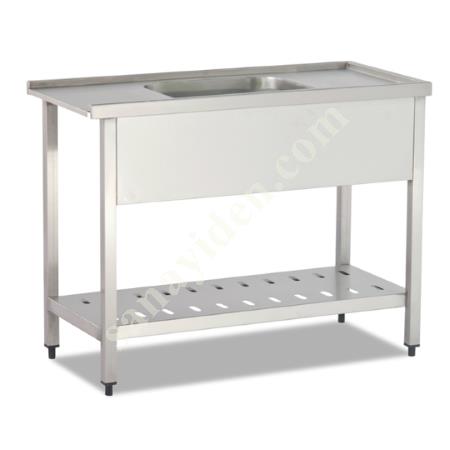 MACHINE ENTRY SINK (WITH SINGLE BATH - BASE SHELF), Industrial Kitchen