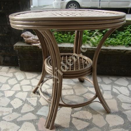 MASA BAMBU YUVARLAK CİLALIBALKON MASASI TEMİZ SAĞLAM, Diğer