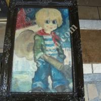 RESİM TABLO 65 SENE LİK YAĞLI BOYA İLE YAPİLMIŞ COCUK RESMİSAĞLAM TEMİZ, Diğer