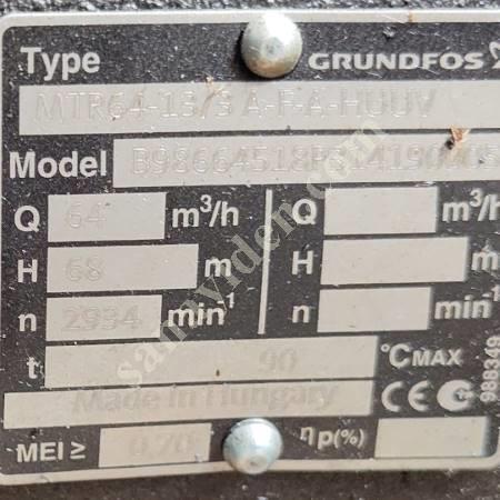 GRUNDFOS PUMP - MTR64-13/3 A-F-A-HUUV, Hydraulic Pumps