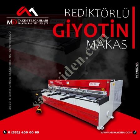 3050 X 4MM  NC KONTROLLÜ REDİKTÖRLÜ GİYOTİN MAKAS LİNDA MACHİNE, Giyotin Makas