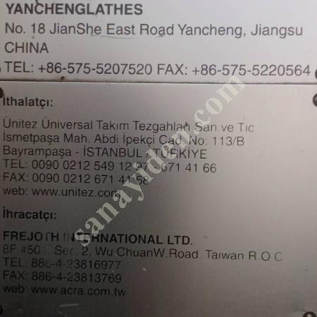 TAİWAN TORNA  800X2000 FENER MİLİ 105 FİYATI 625.000₺  0536 709 41 57, Makina
