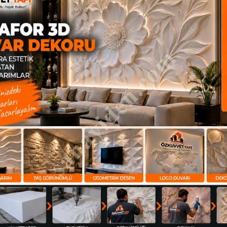 STRAFOR 3D DUVAR DEKORU ÖZEL TASARIM ÜRETİMİ, Yapı İnşaat